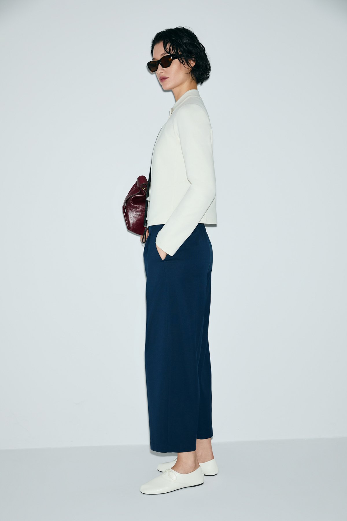 Olıvıa Women's Trousers Navy Blue - LUFIAN