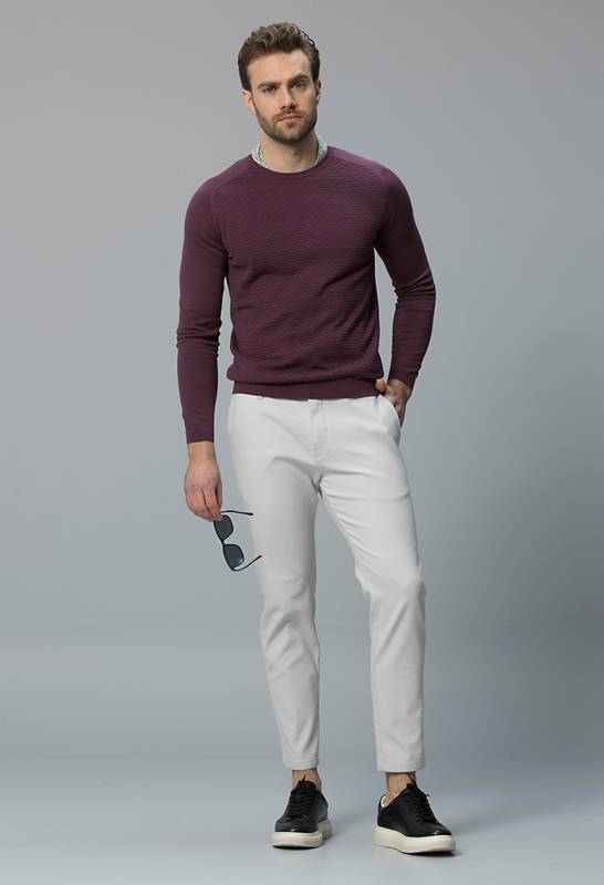 Onreco Smart Mens Chino Pants Slım Fıt Stone - 1