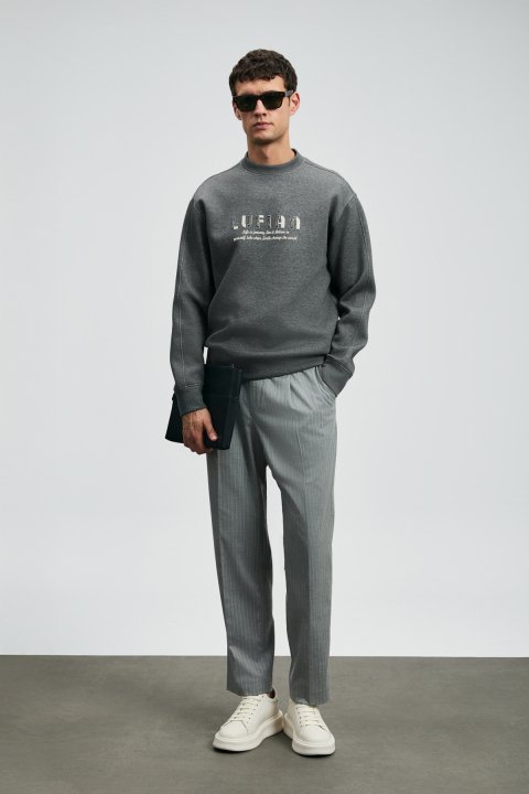 Oracle Men's Sweatshirt Anthracite - LUFIAN