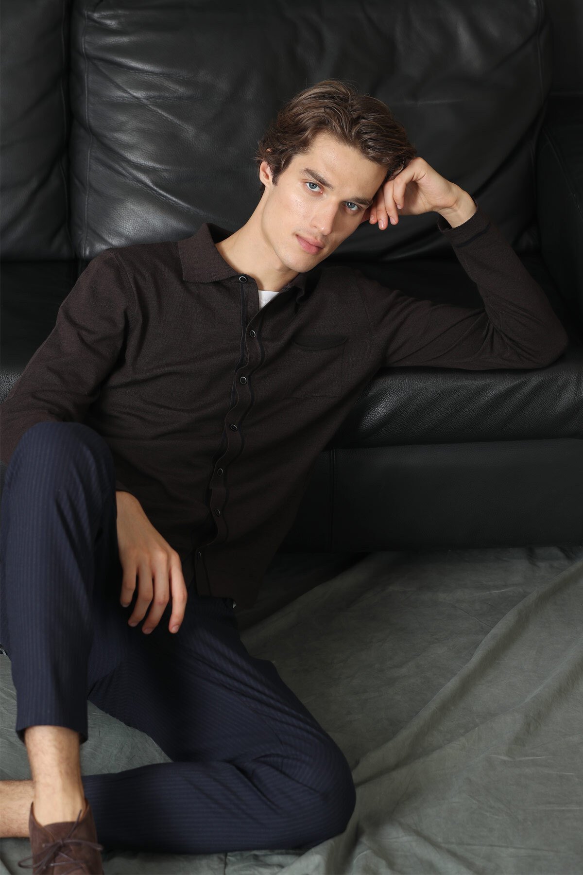 Orka Men's Sweater Brown - LUFIAN