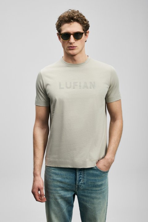 Oscar Modern Graphic T-Shirt Beige - LUFIAN
