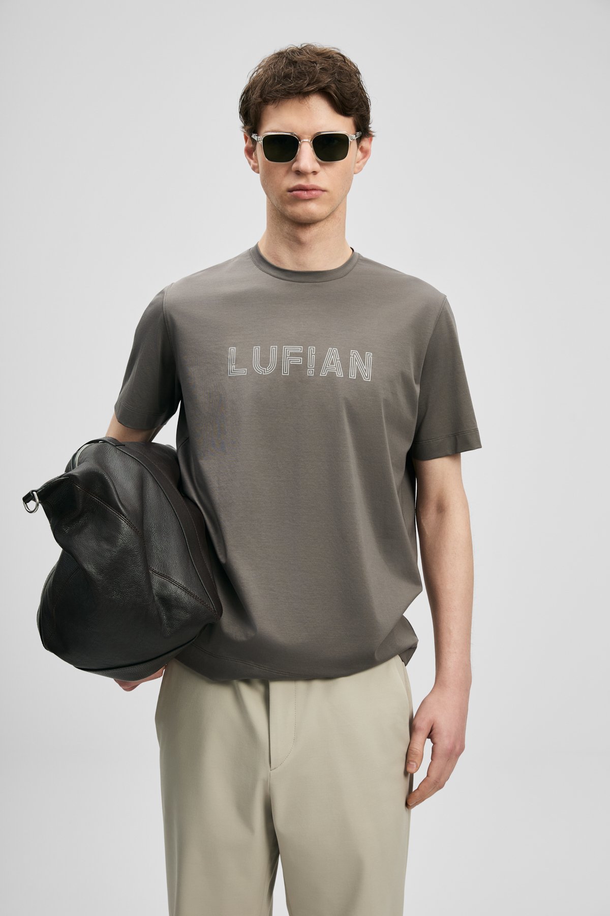 Oscar Modern Graphic T-Shirt Brown - LUFIAN