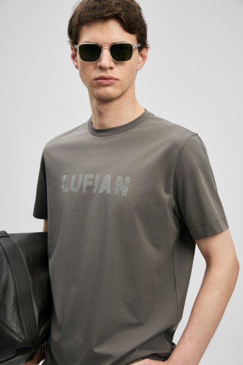 Oscar Modern Graphic T-Shirt Brown - LUFIAN