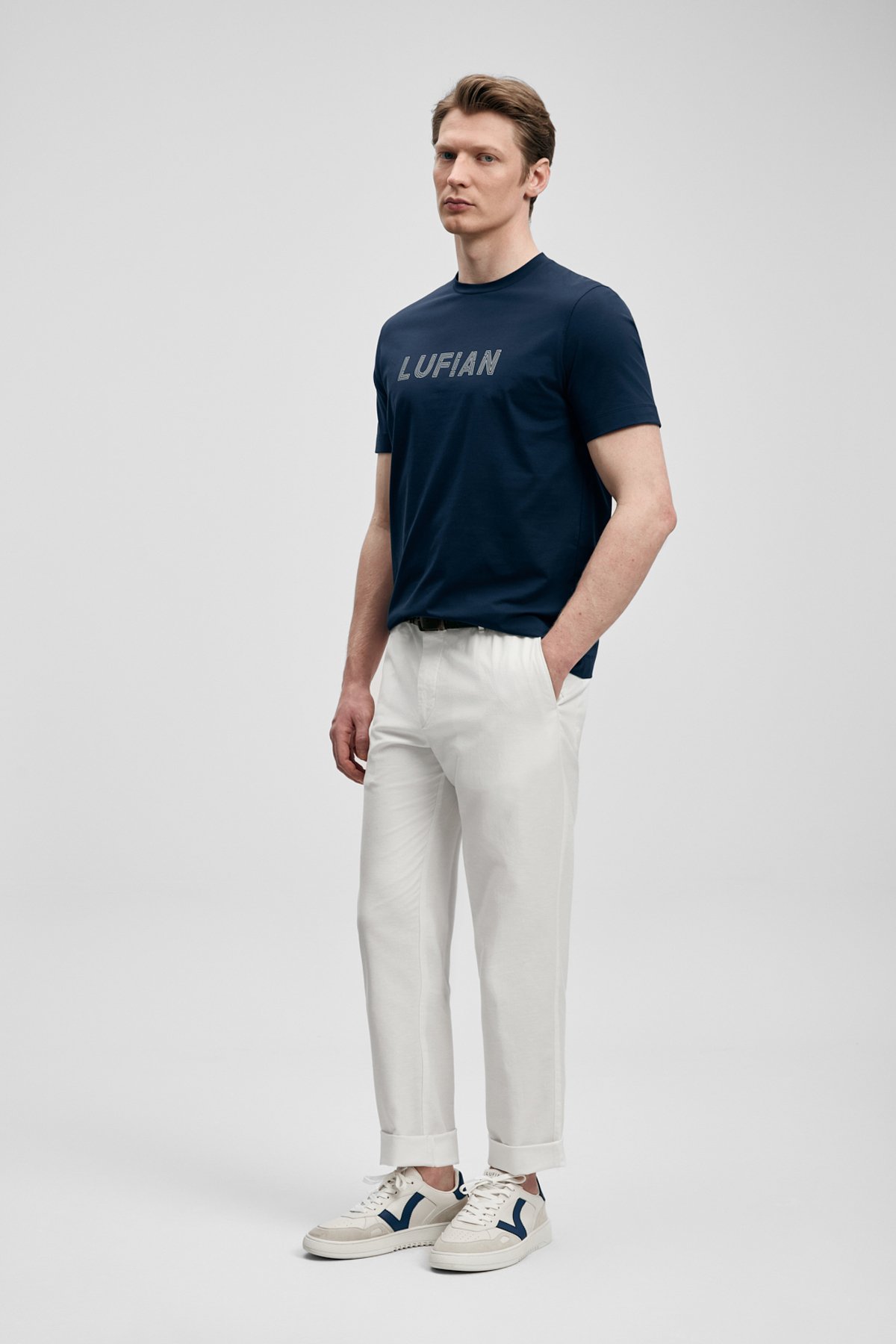 Oscar Modern Graphic T-Shirt Navy Blue - LUFIAN