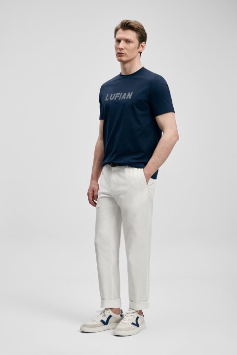 Oscar Modern Graphic T-Shirt Navy Blue - LUFIAN