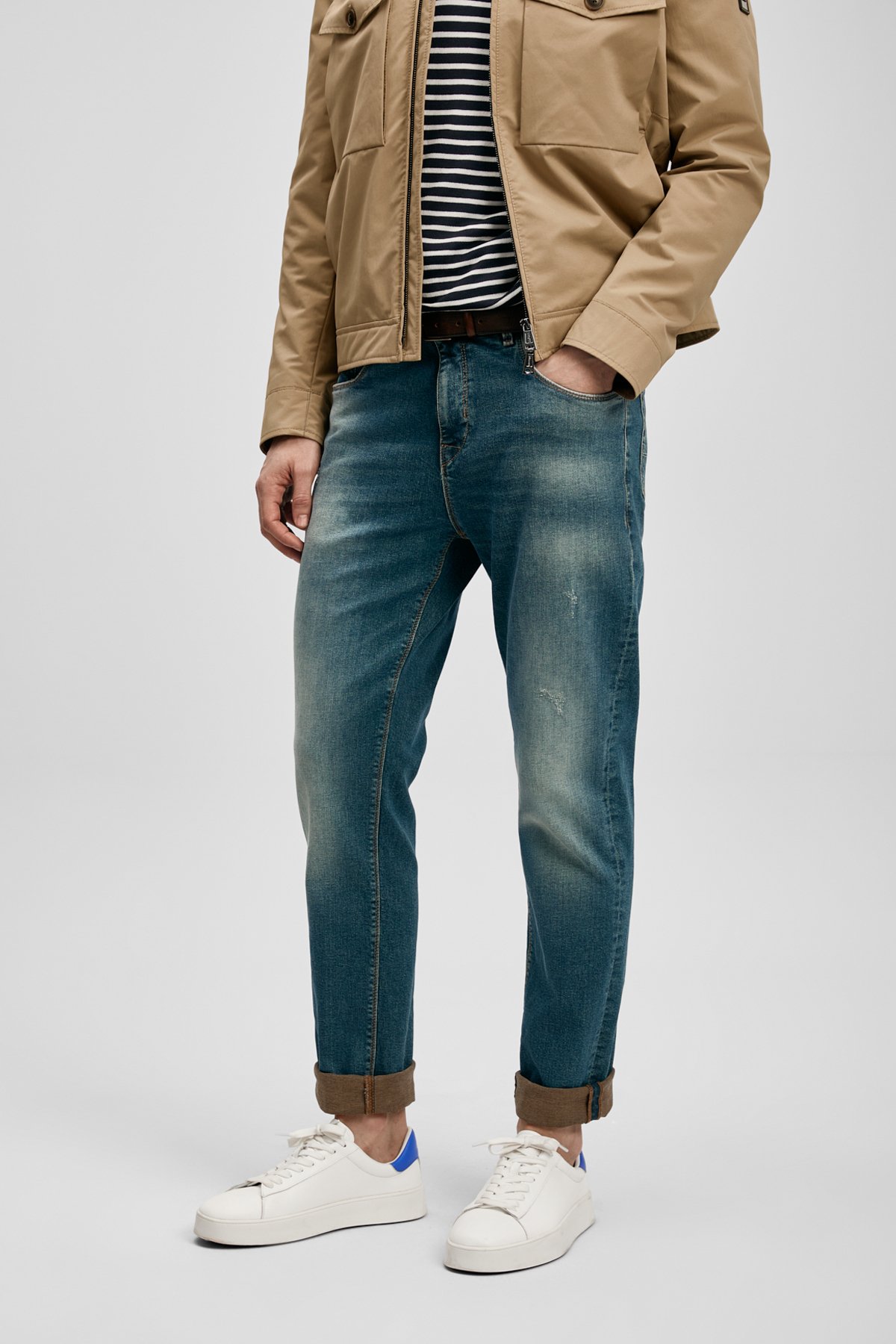 Oslo Smart Jeans Men's Pants Slim Fit Green - LUFIAN