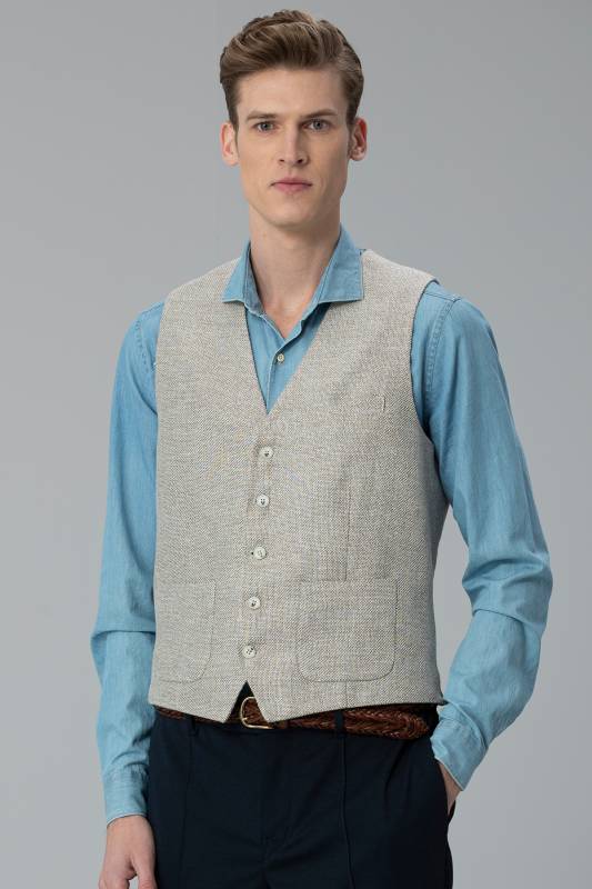 Palma Classic Mens Vest Beıge - 3