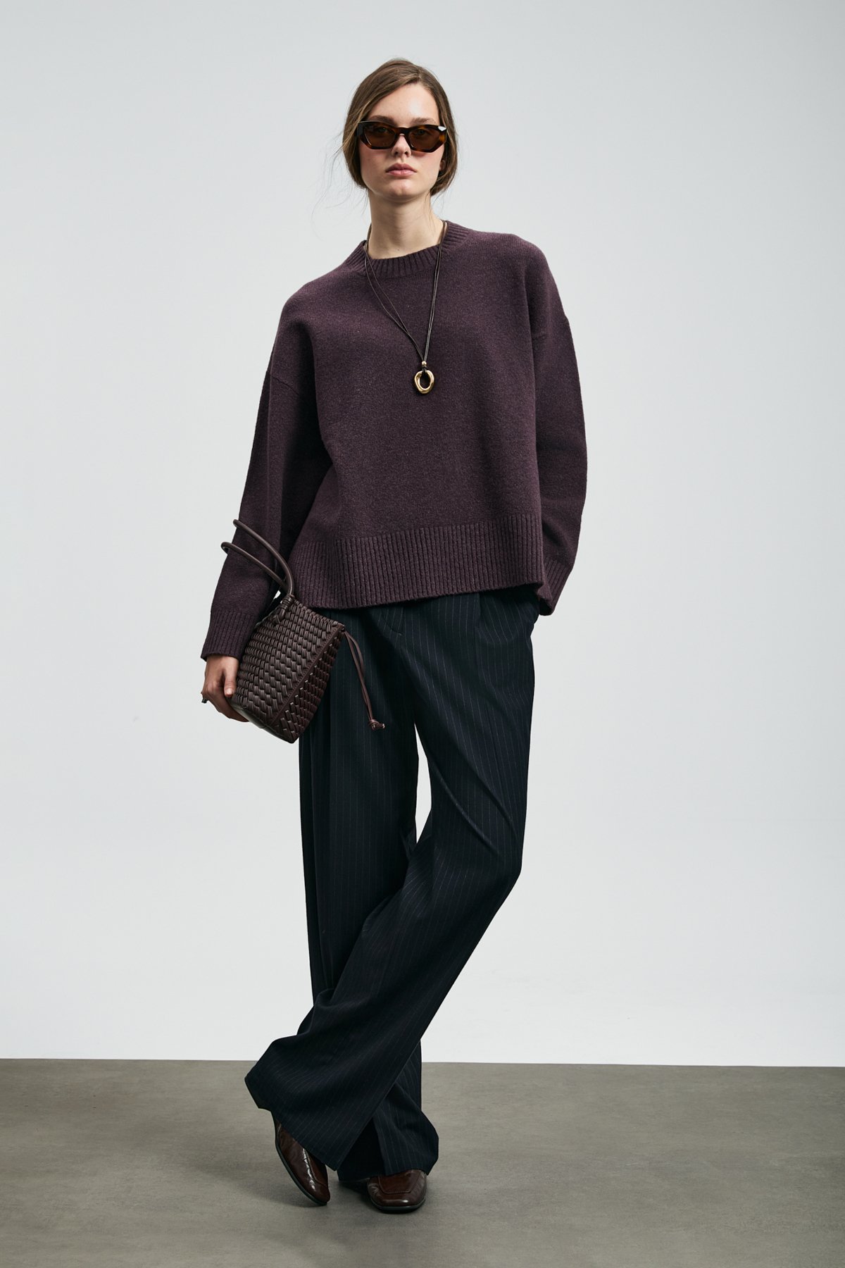 Pamela Women's Sweater Plum - LUFIAN