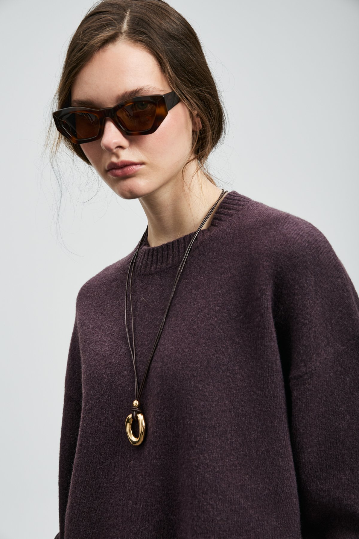 Pamela Women's Sweater Plum - LUFIAN