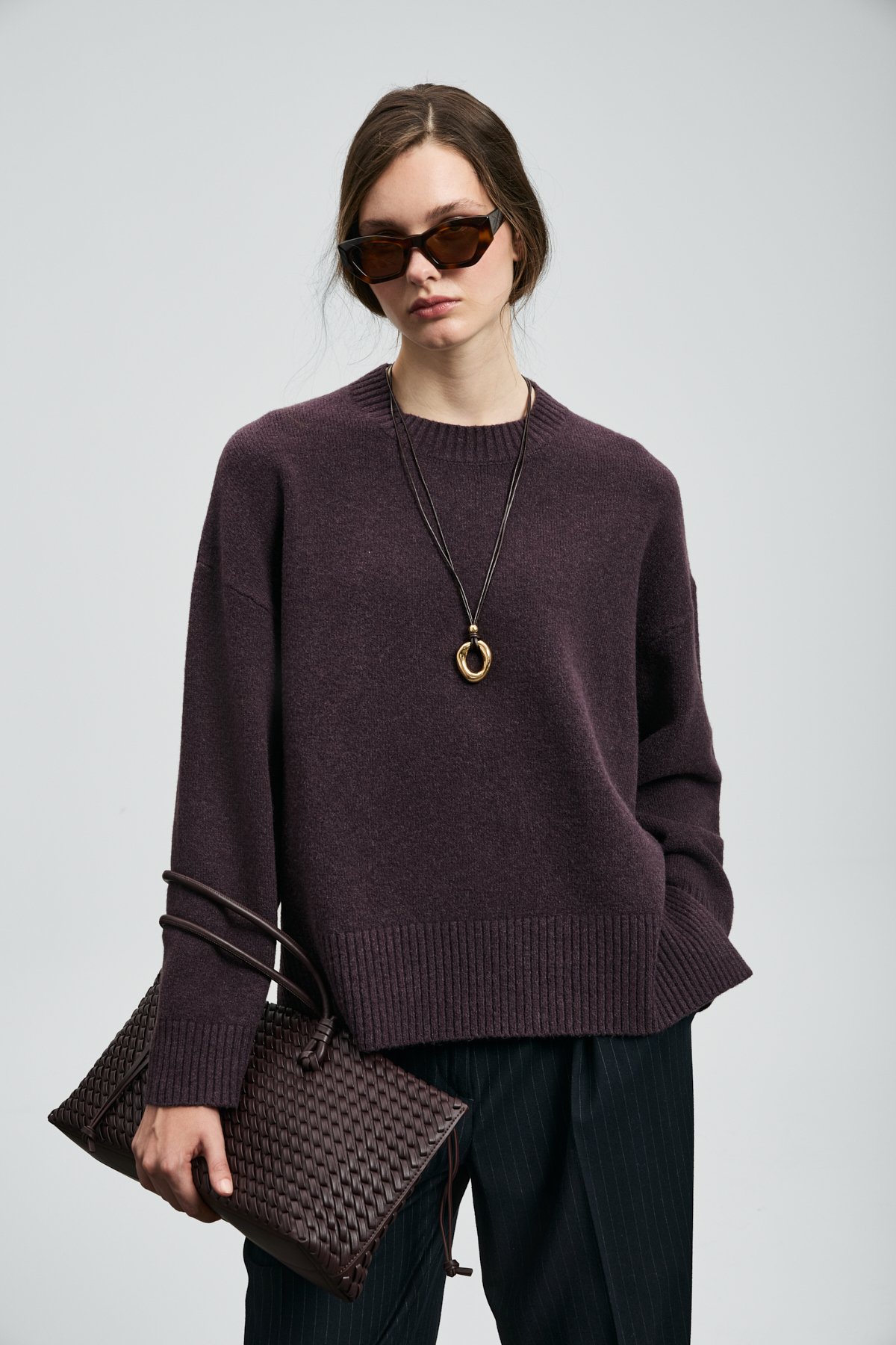 Pamela Women's Sweater Plum - LUFIAN