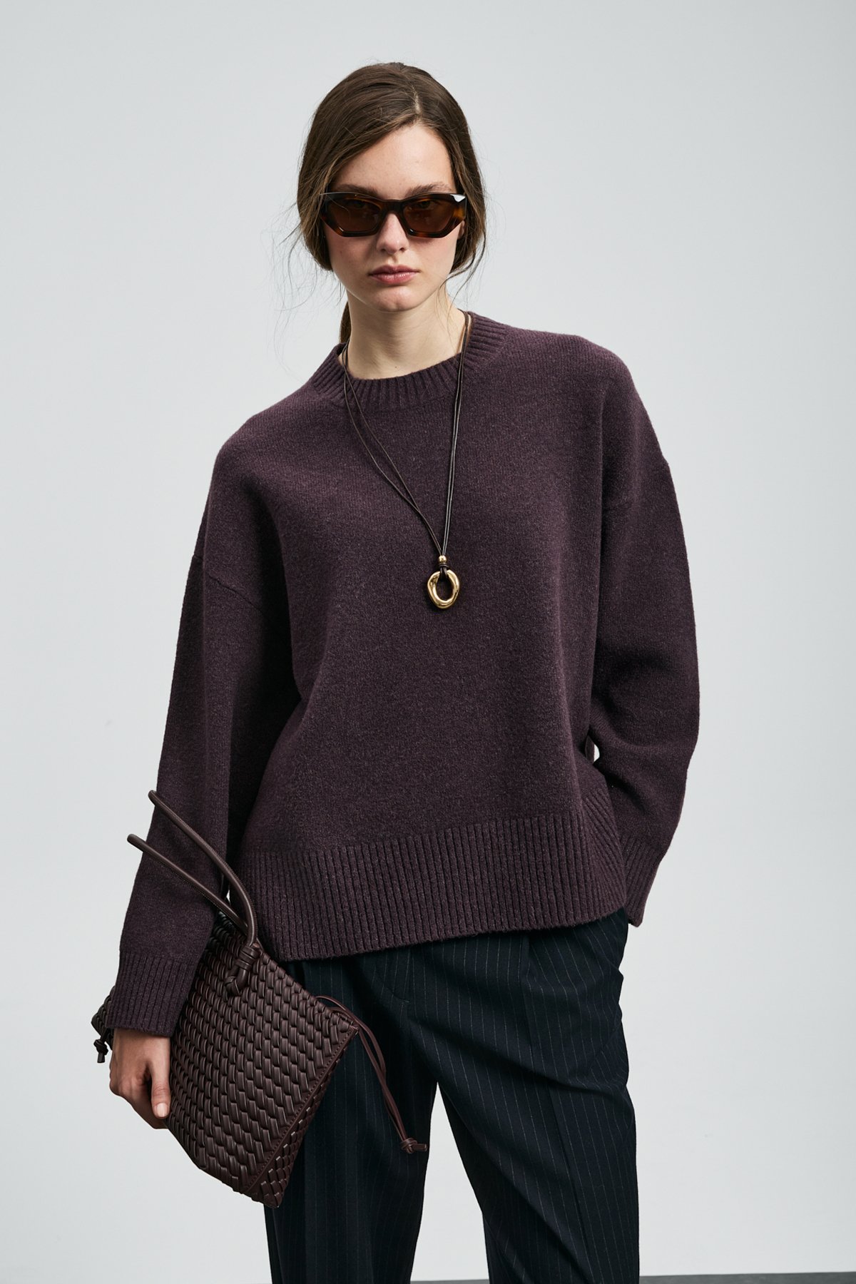 Pamela Women's Sweater Plum - LUFIAN