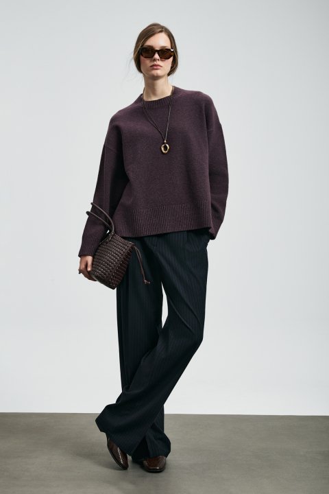 Pamela Women's Sweater Plum - LUFIAN