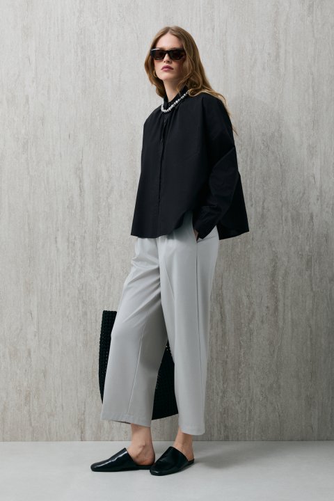 Pamela Women's Shirt Black - LUFIAN