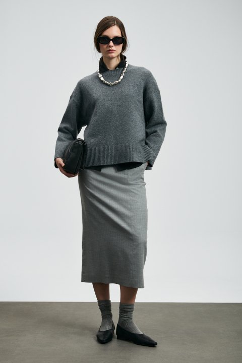 Pamela Women's Sweater Anthracite - LUFIAN