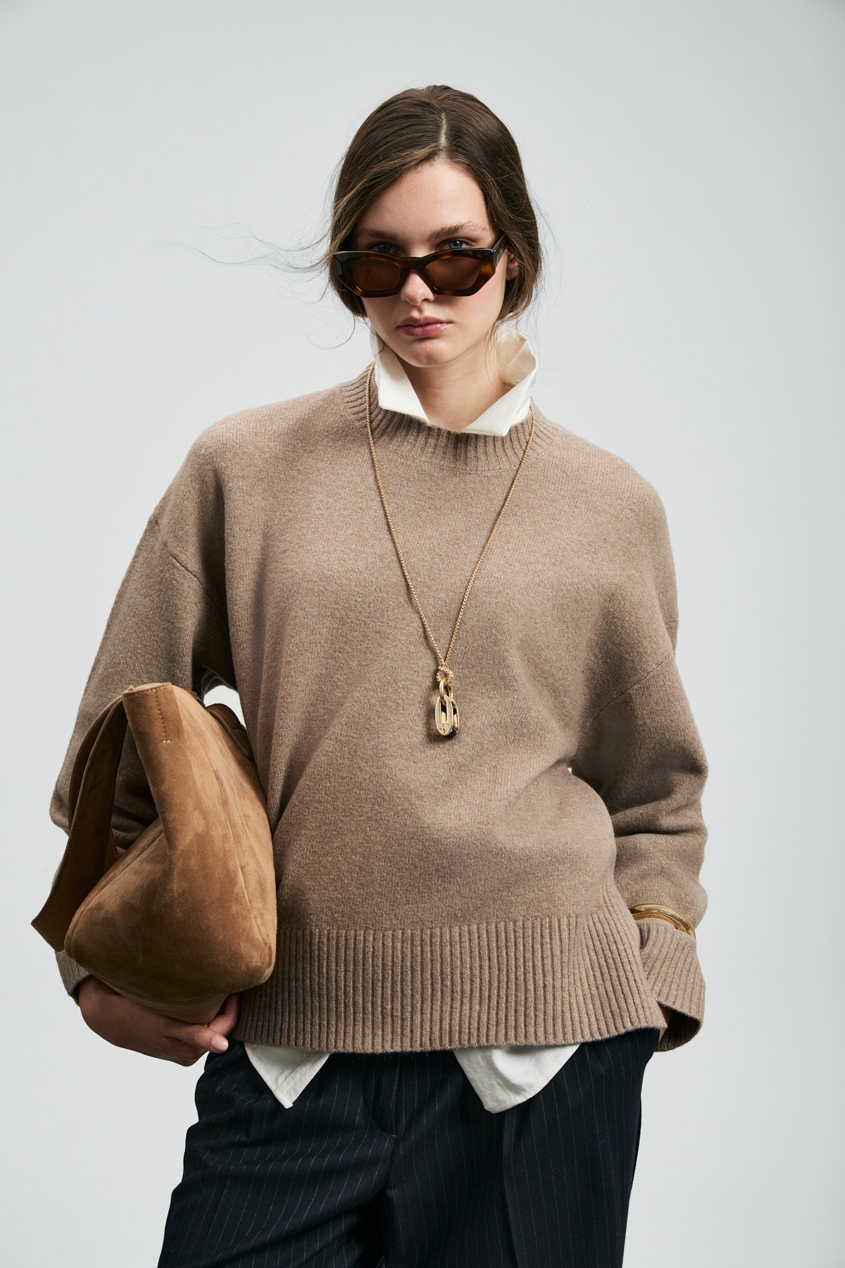 Pamela Women's Sweater Mink - LUFIAN