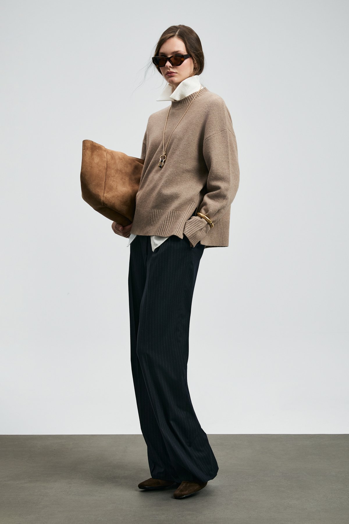 Pamela Women's Sweater Mink - LUFIAN