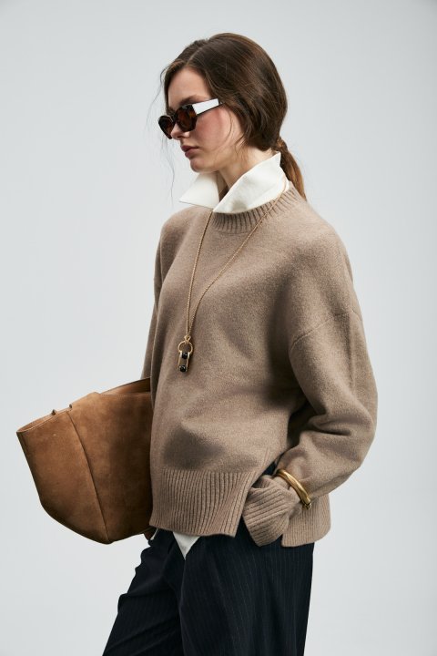 Pamela Women's Sweater Mink - LUFIAN (1)