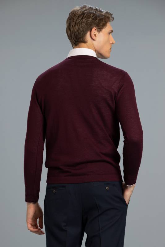 Parda Mens Sweater Burgundy - 4