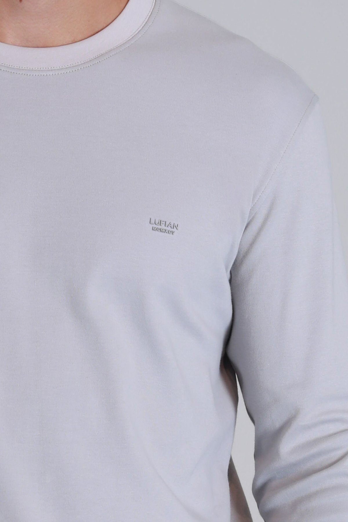 Patrıce Men's Long Sleeve T-Shirt Stone - LUFIAN