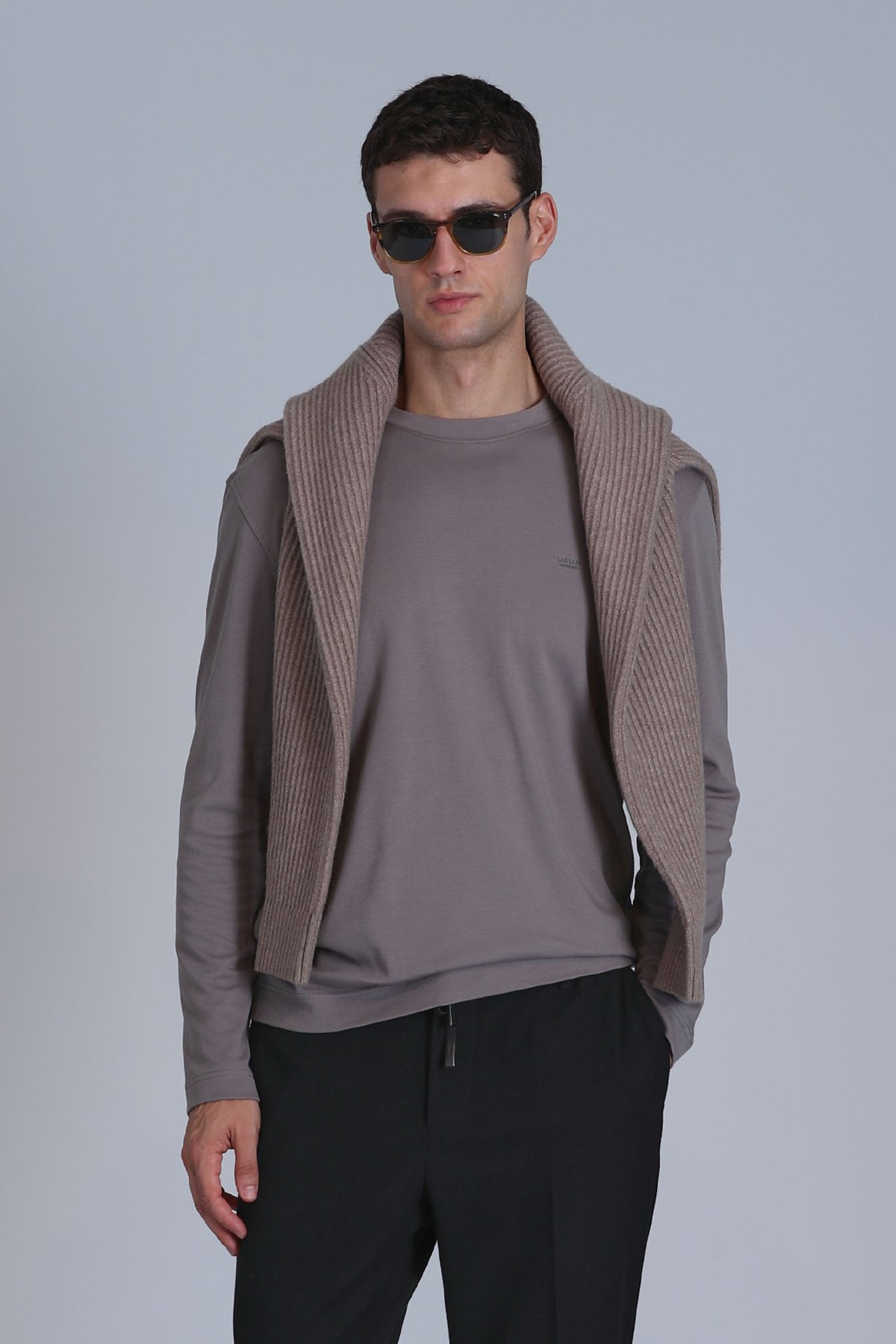 Patrıce Men's Long Sleeve T-Shirt Sand - LUFIAN