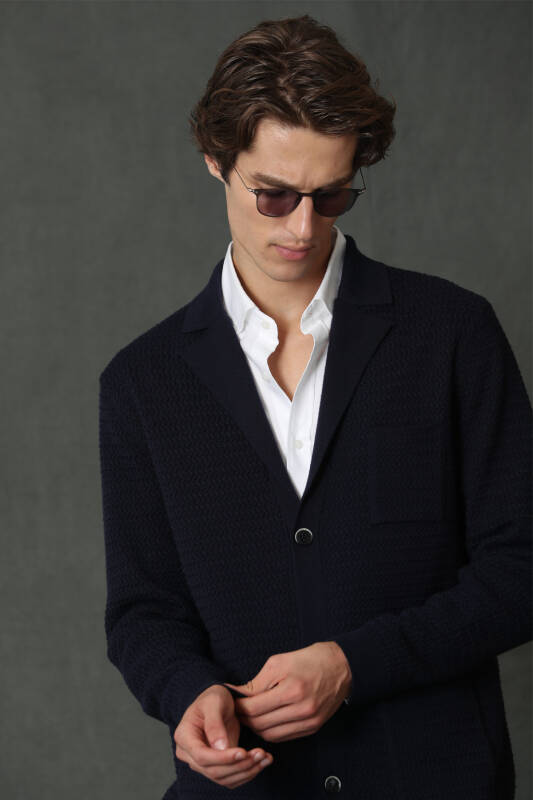 Peace Male Cardigan Navy - 1