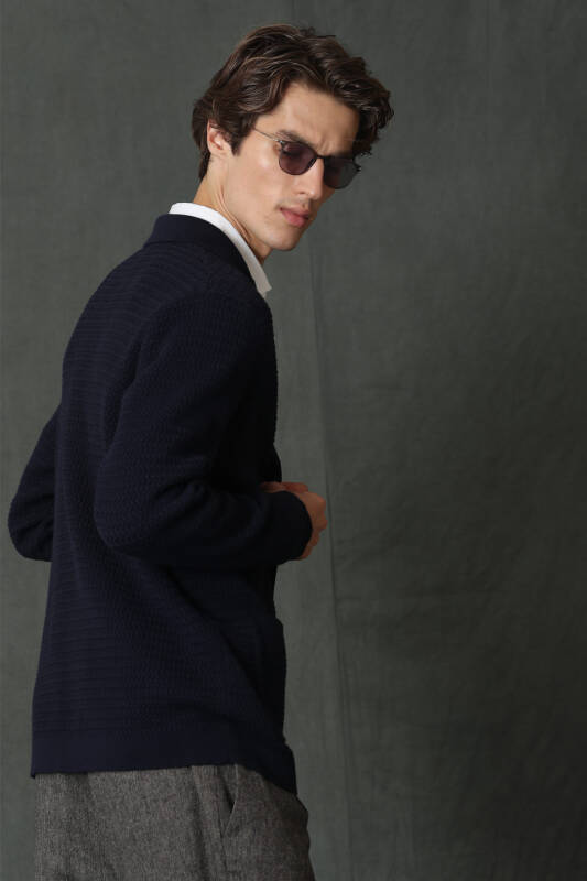 Peace Male Cardigan Navy - 3