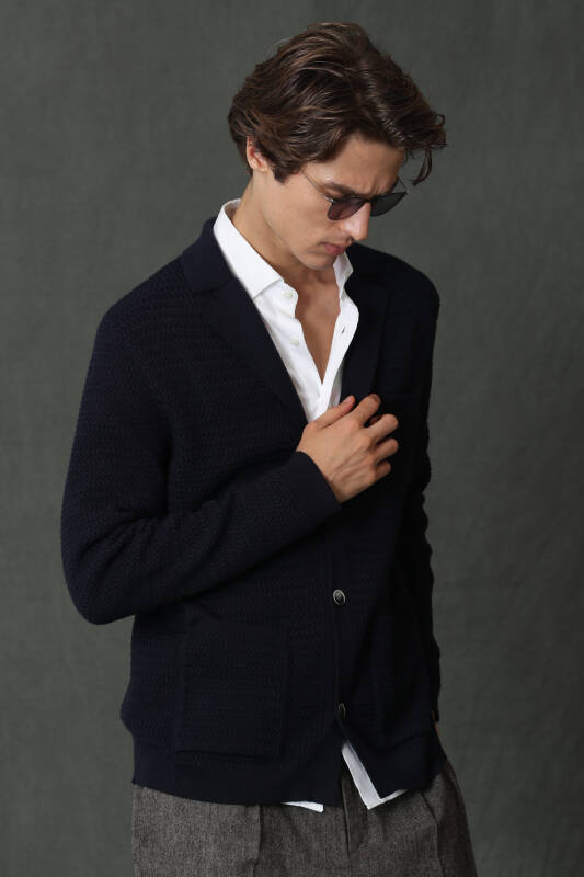 Peace Male Cardigan Navy - 4