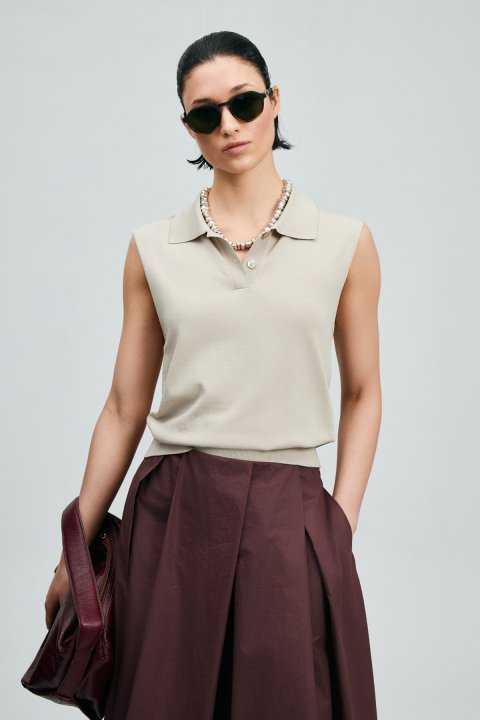 Perl Women's Sweater Beige - LUFIAN