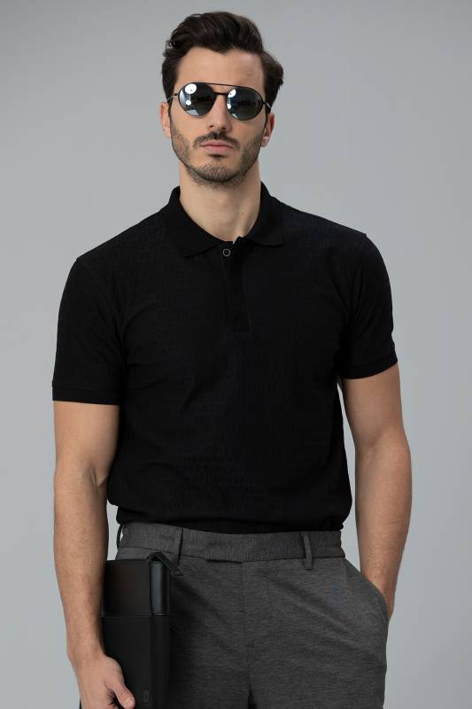 Perm Sports Polo Mens T - Shirt Black - 1