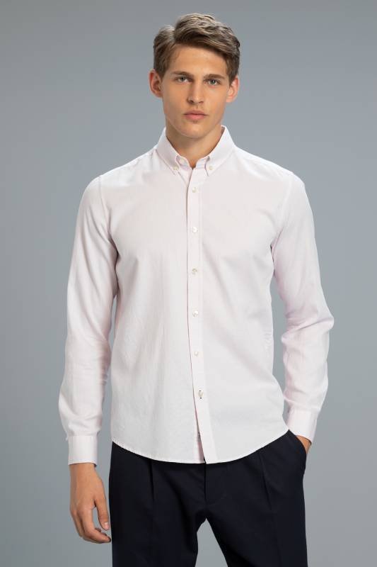 Pesaro Mens Smart Shirt Comfort Slım Fıt Pınk - 1