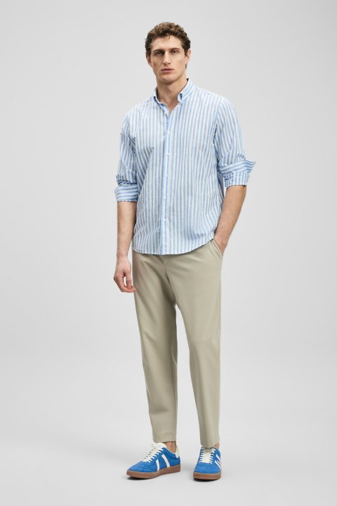 Peter Men's Basic Shirt Regular Fit Blue - LUFIAN