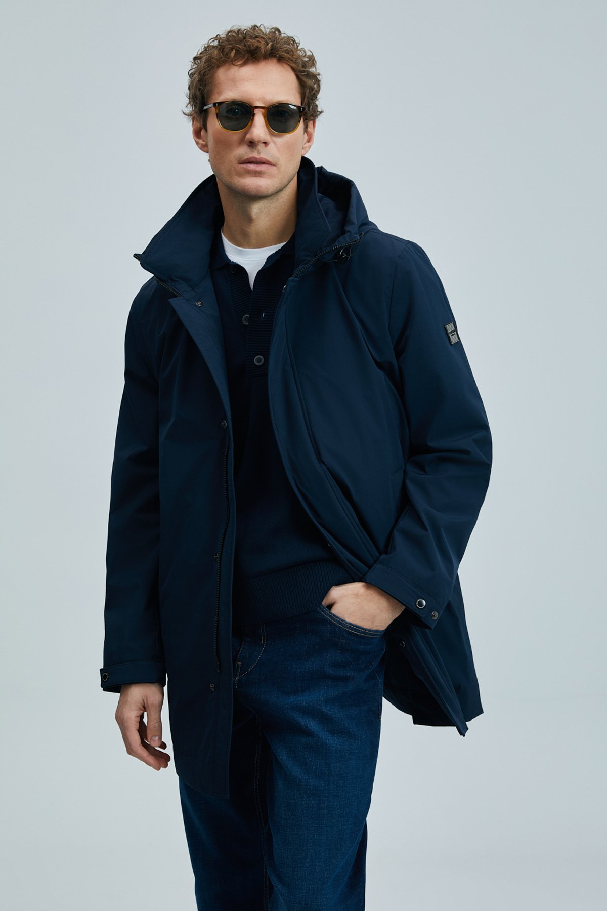 Peter Men's Coat Navy Blue - LUFIAN