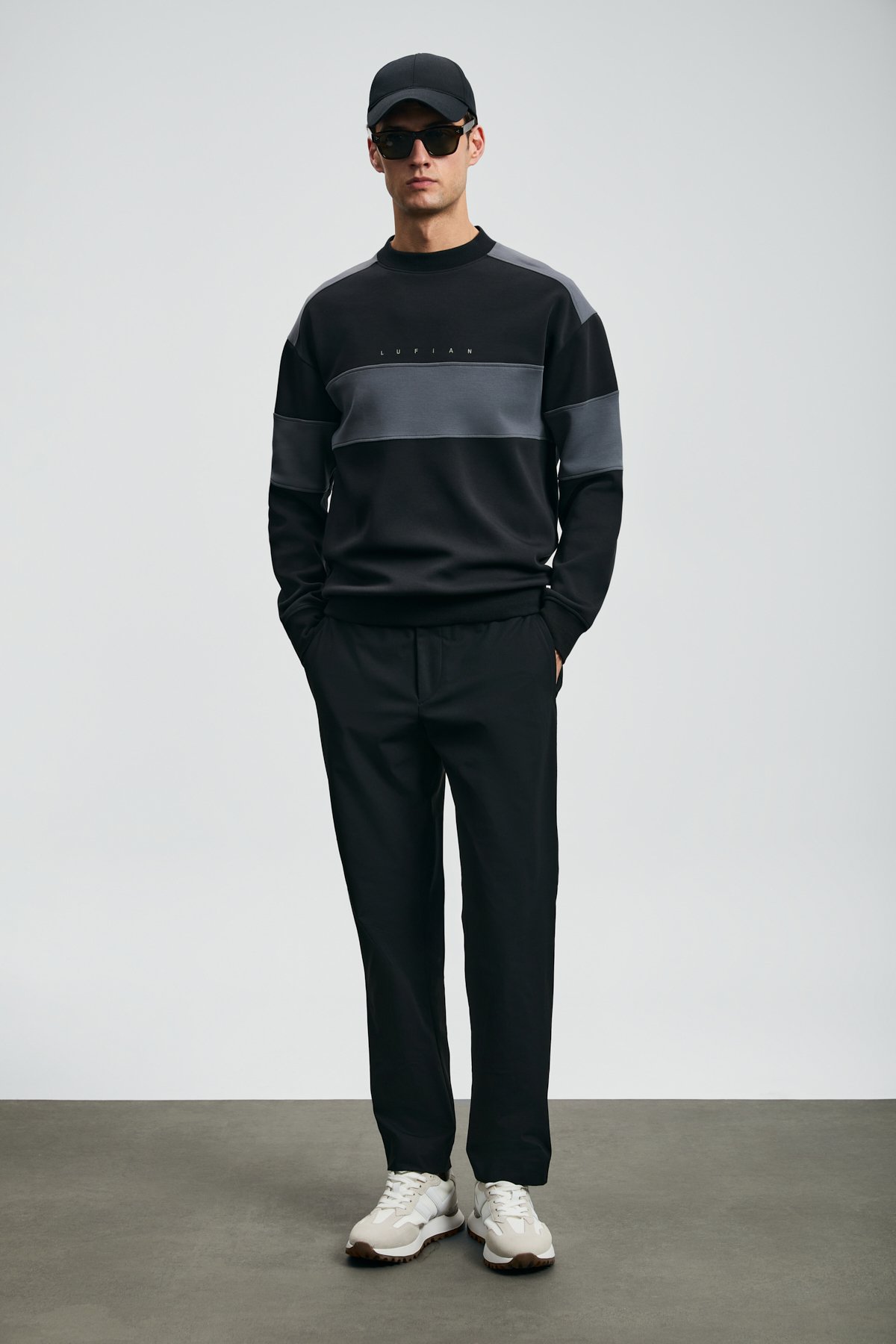 Pıeces Men's Sweatshirt Black - LUFIAN