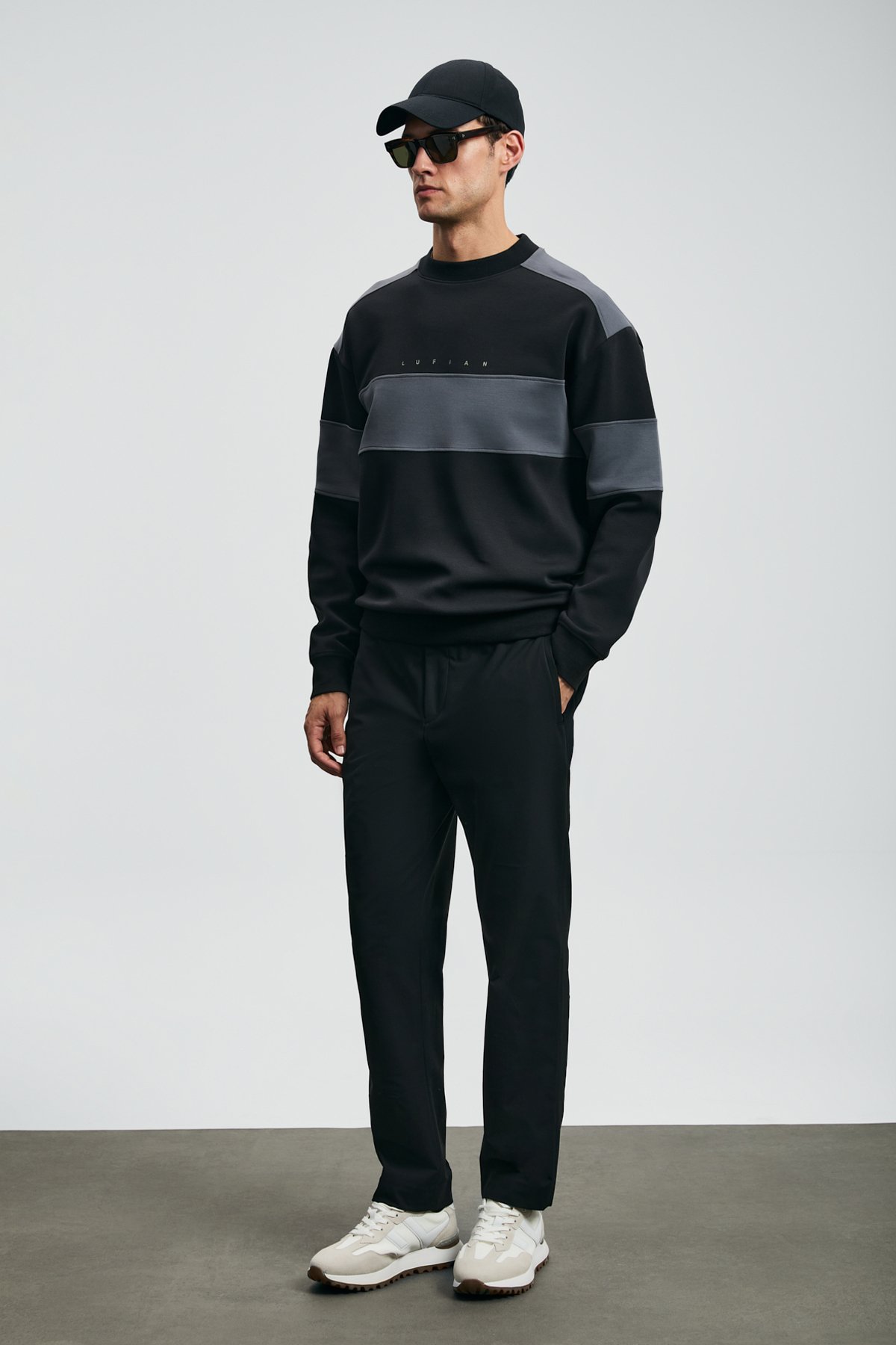 Pıeces Men's Sweatshirt Black - LUFIAN (1)