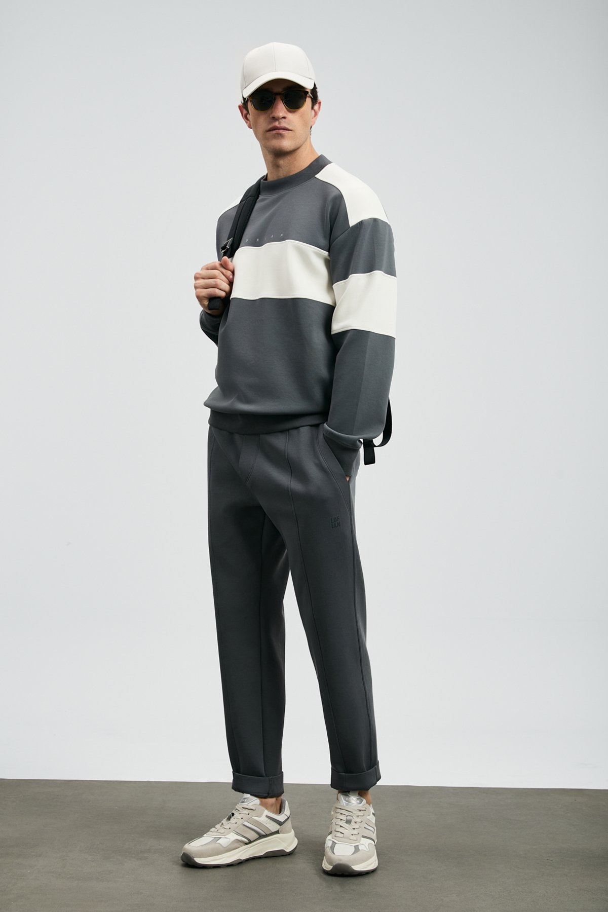 Pıeces Men's Sweatshirt Dark Gray - LUFIAN (1)