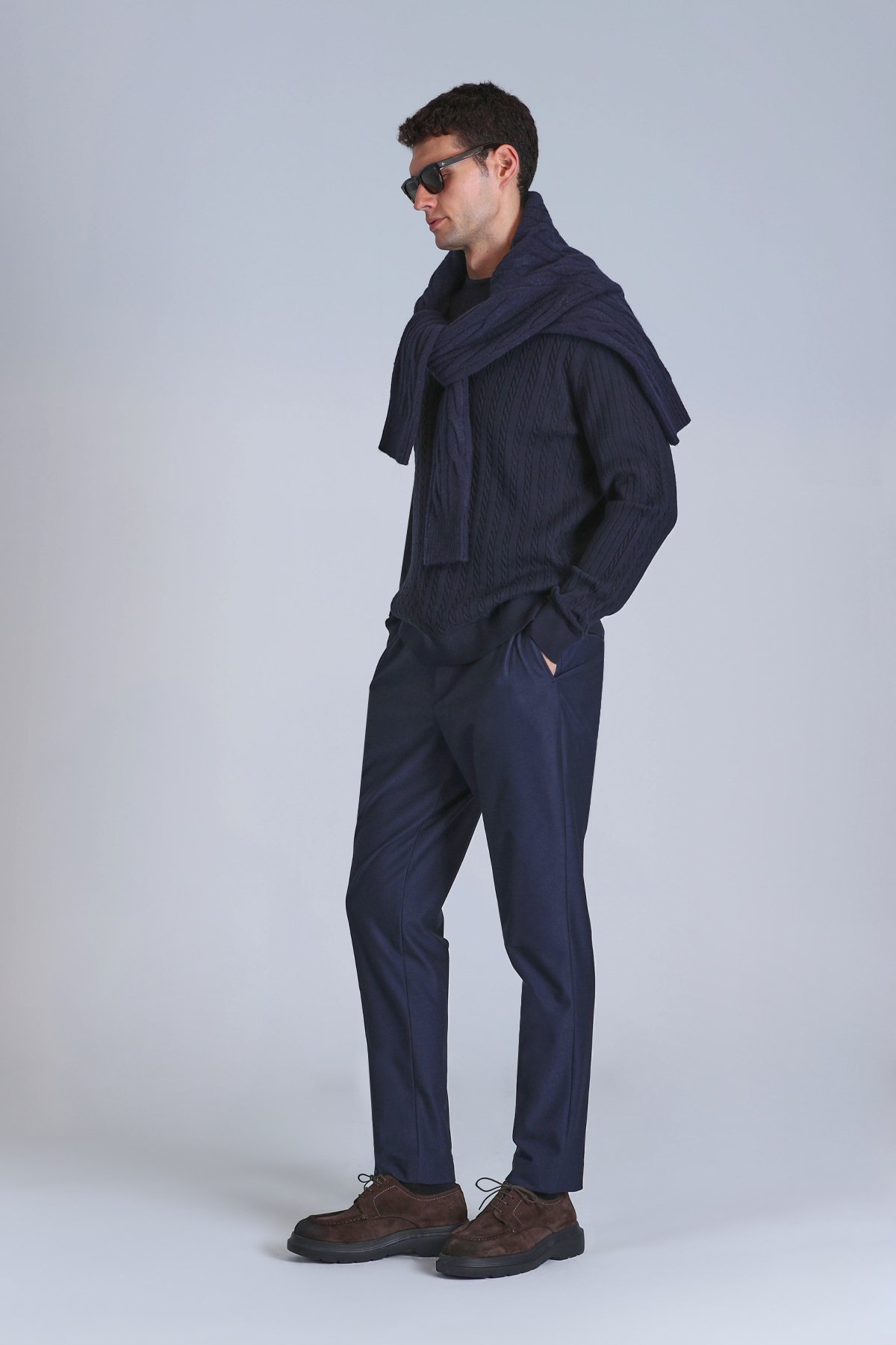 Pier Sports Mens Chino Pants Slım Fıt Navy - Lufian (1)