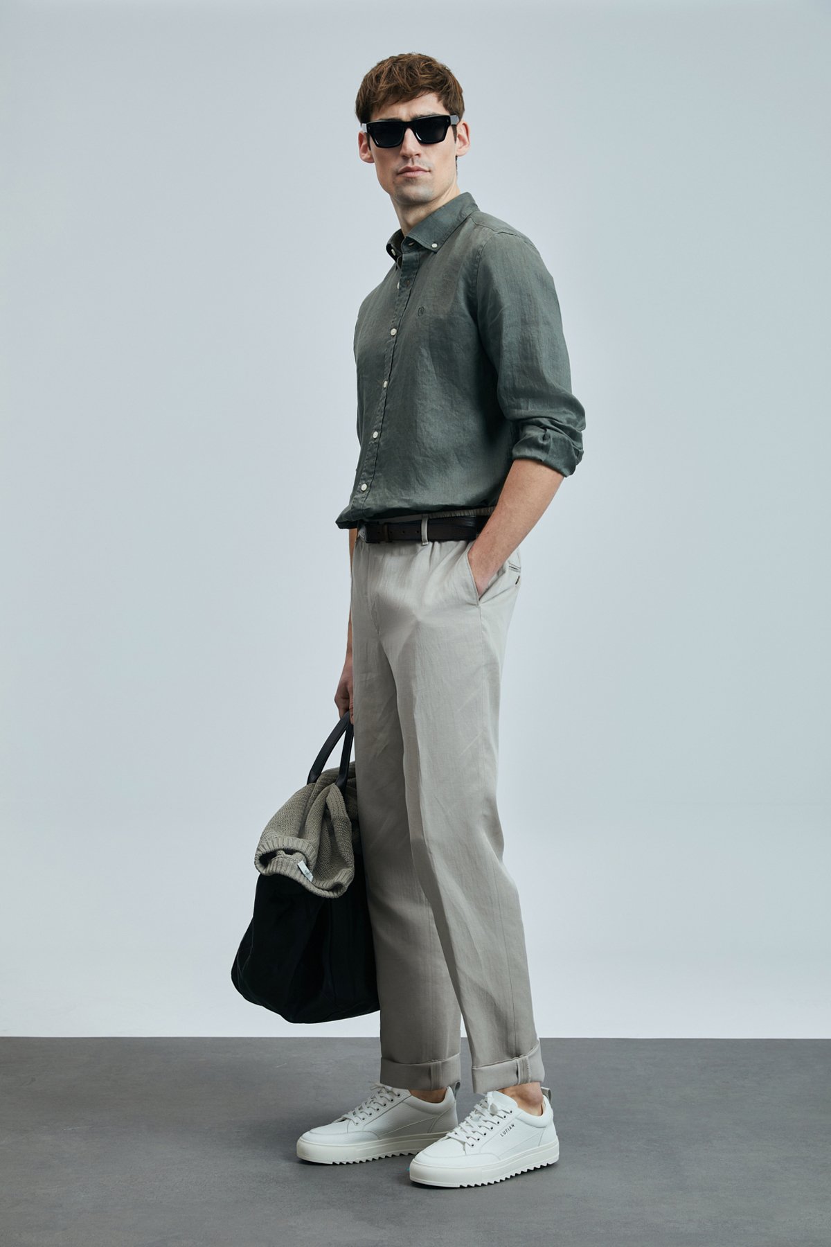 Pitaya Men's Linen Shirt Comfort Fit Khaki - LUFIAN
