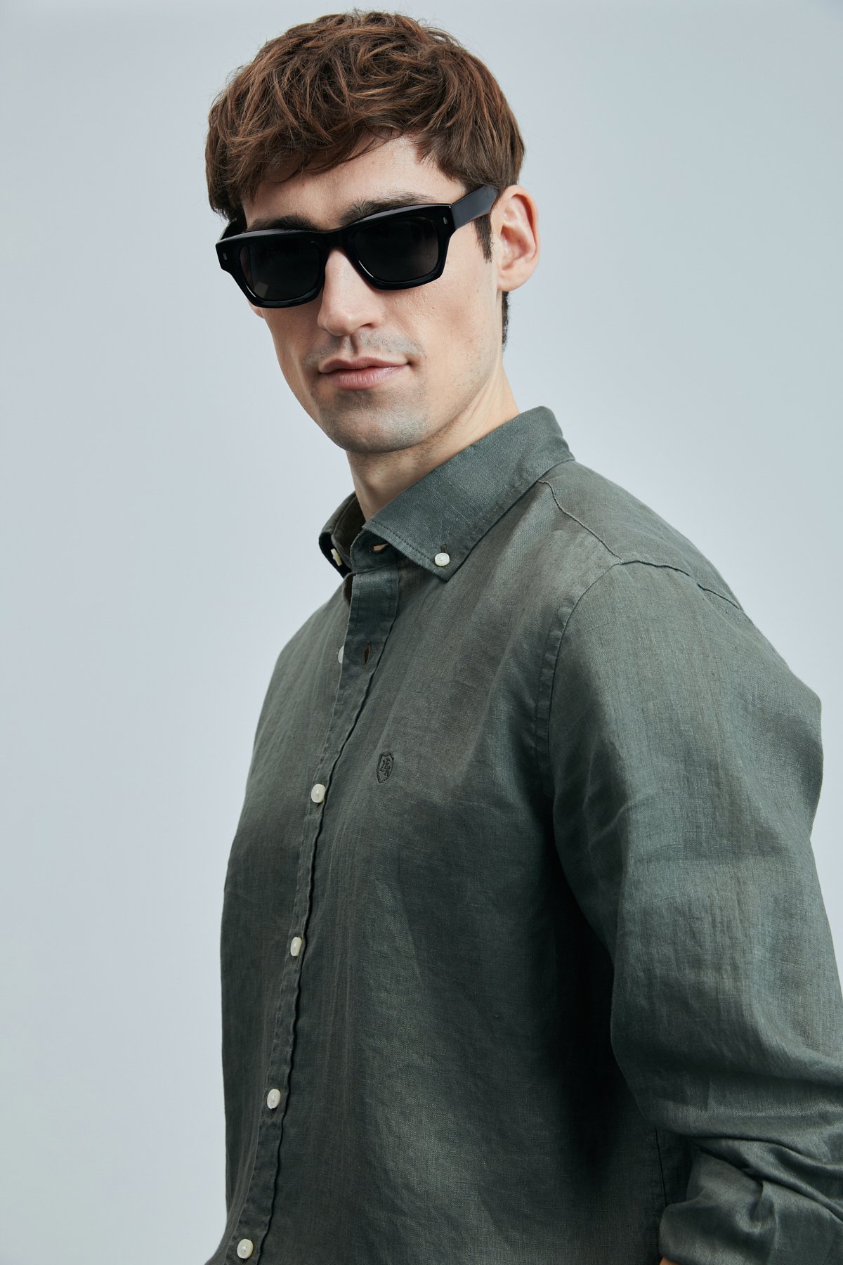 Pitaya Men's Linen Shirt Comfort Fit Khaki - LUFIAN
