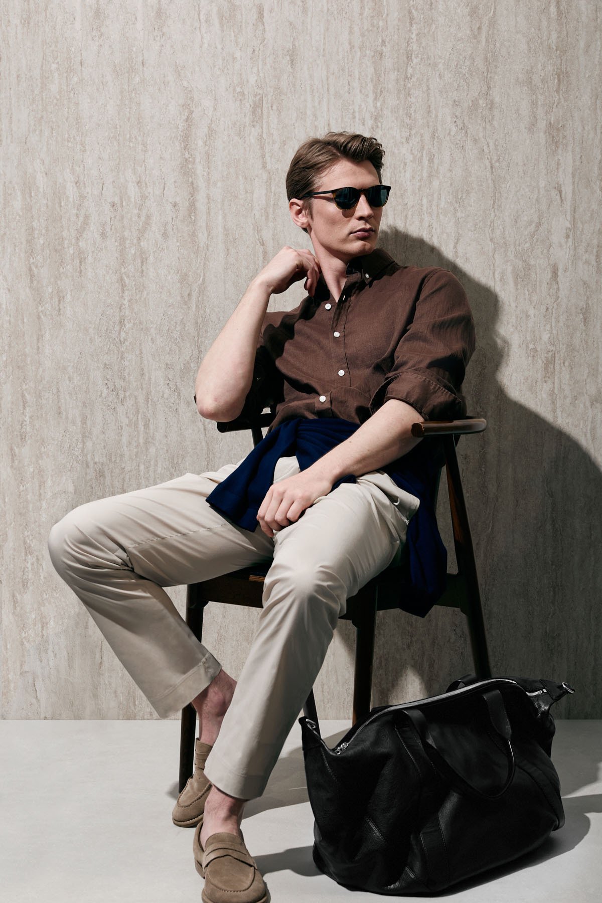 Pitaya Men's Linen Shirt Comfort Fit Dark Brown - LUFIAN