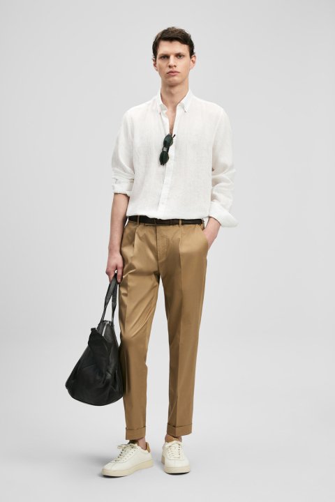 Pitaya Men's Linen Shirt Comfort Fit White - LUFIAN
