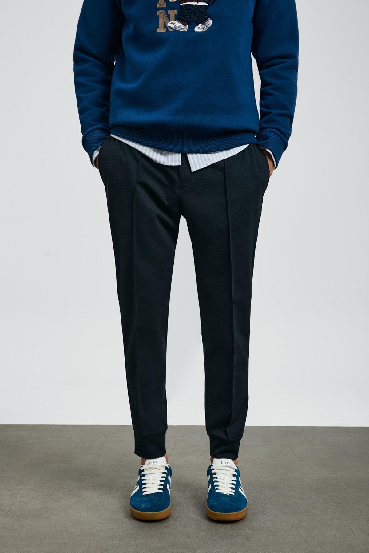 Pıto Jogger Pants Slim Fit Navy Blue - LUFIAN (1)