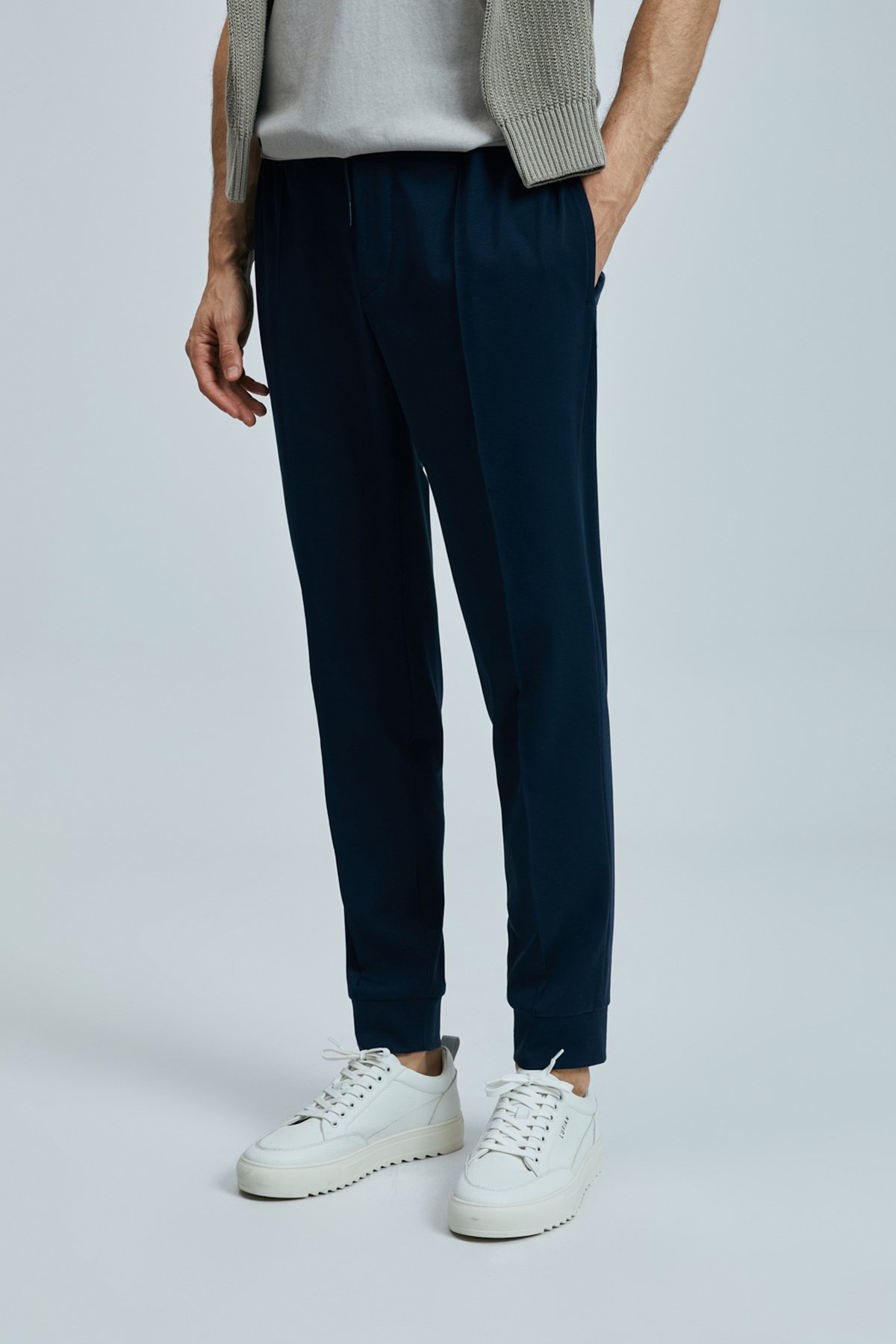 Pıto Smart Men's Chino Pants Slim Fit Navy Blue - LUFIAN