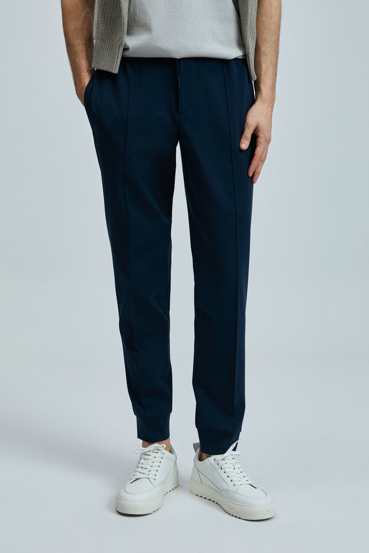 Pıto Smart Men's Chino Pants Slim Fit Navy Blue - LUFIAN