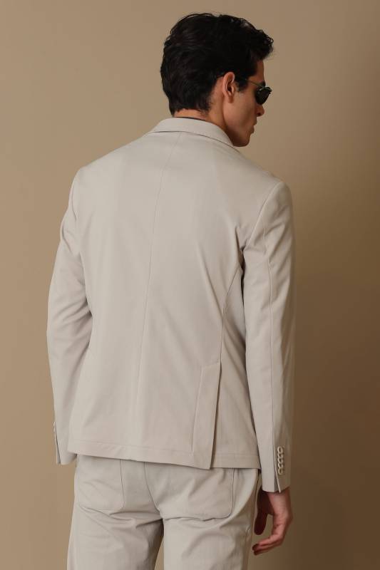 Piton Sports Mens Blazer Jacket Slım Fıt Beıge - 6