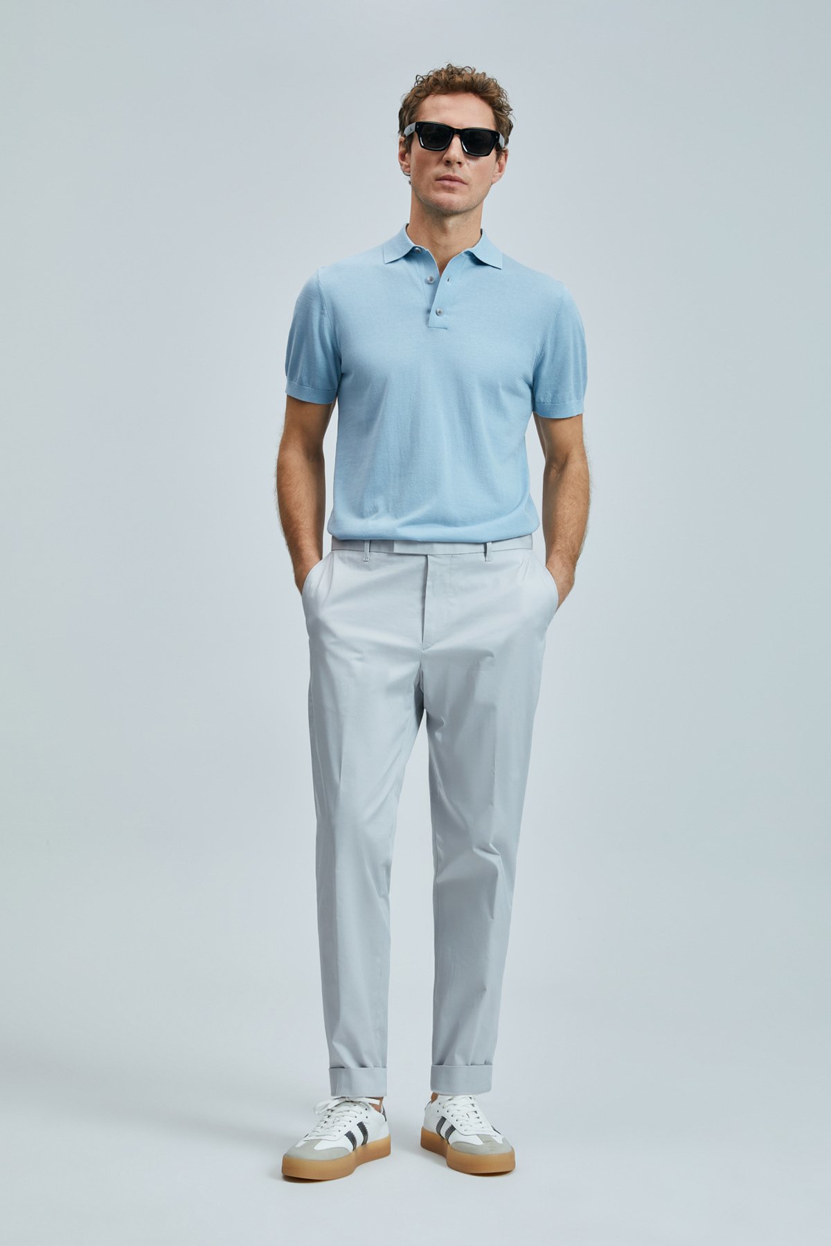 Plus Smart Men's Chino Pants Slim Fit Stone - LUFIAN
