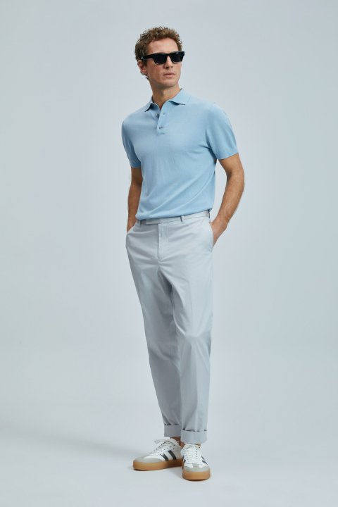 Plus Smart Men's Chino Pants Slim Fit Stone - LUFIAN