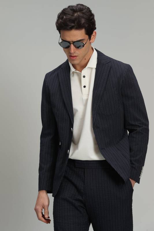 Plus Sports Mens Blazer Jacket Slım Fıt Navy - 1