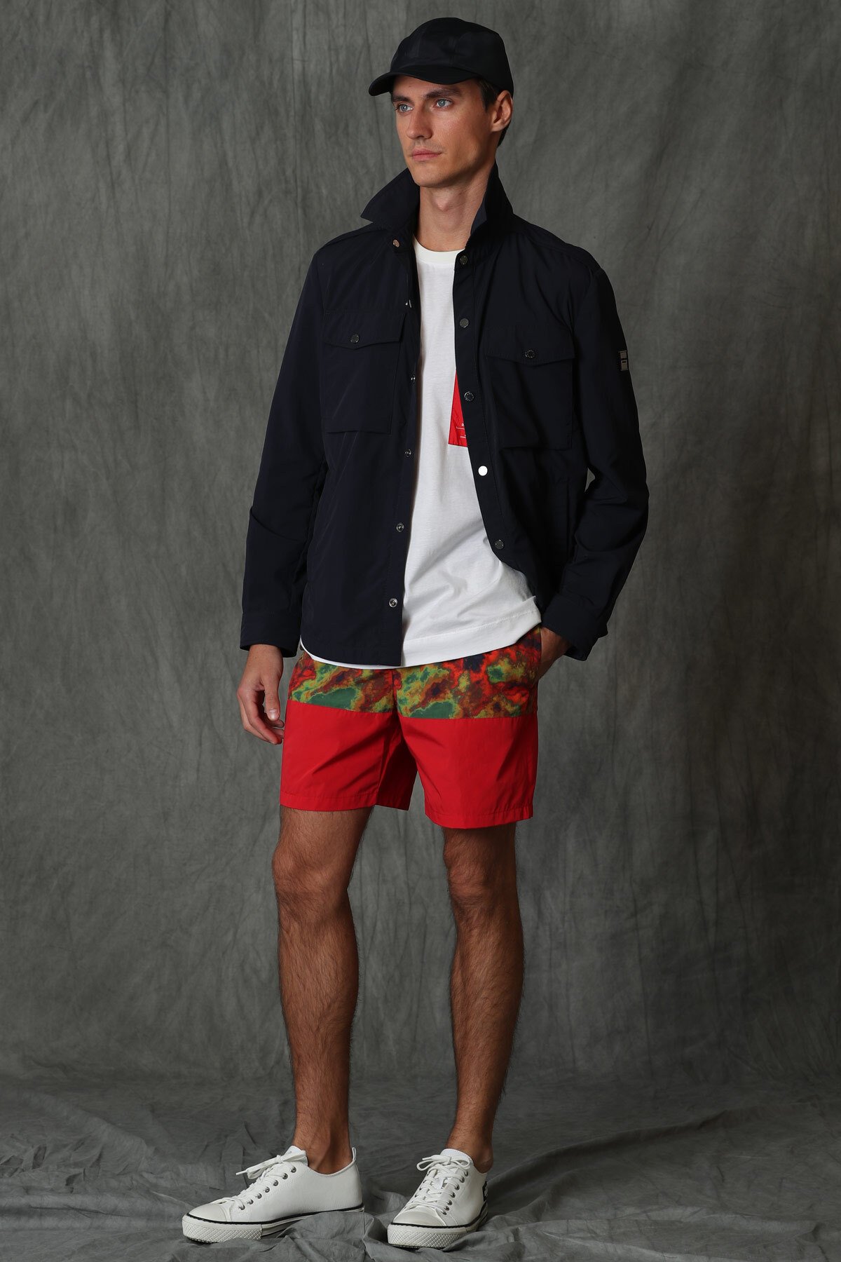 Poınt Men's Swim Shorts Red - LUFIAN