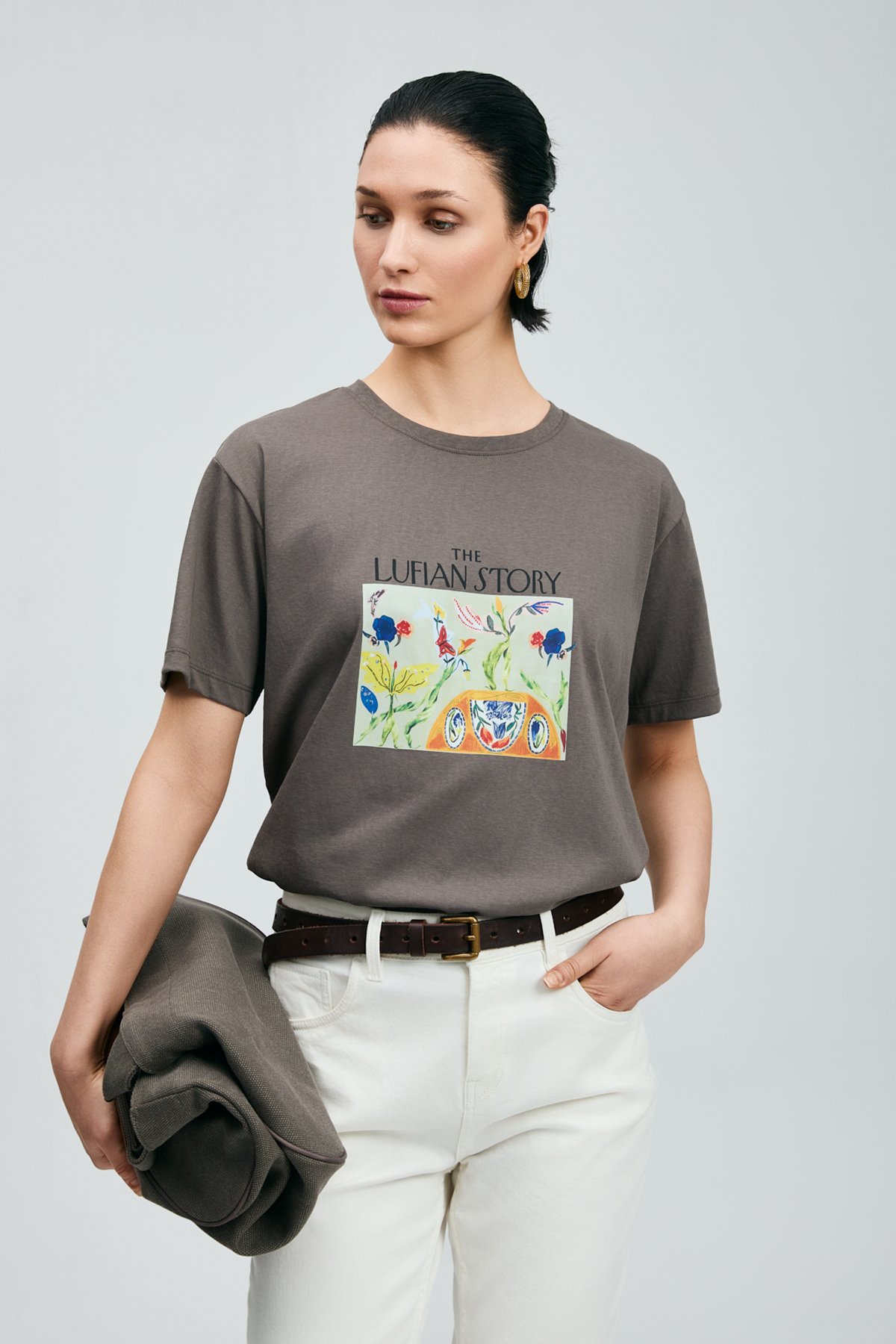 Poly Women's T-Shirt Mink - LUFIAN