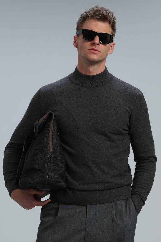 Port Half Fisherman Mens Sweater Anthracıte - 1